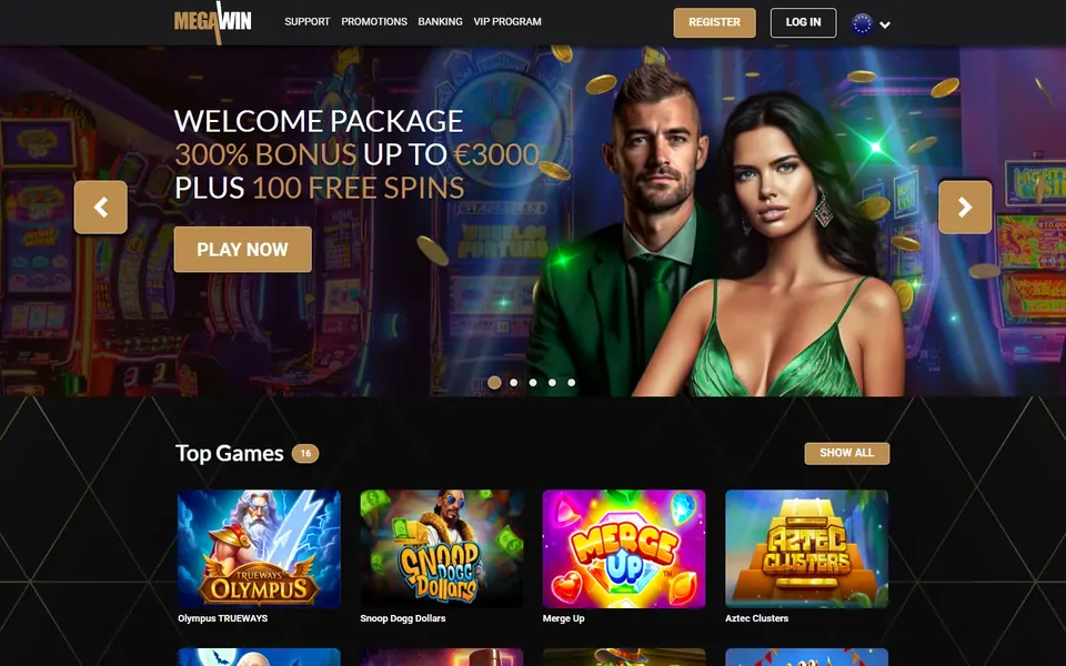 Mega Win games lobby: the Top Games row